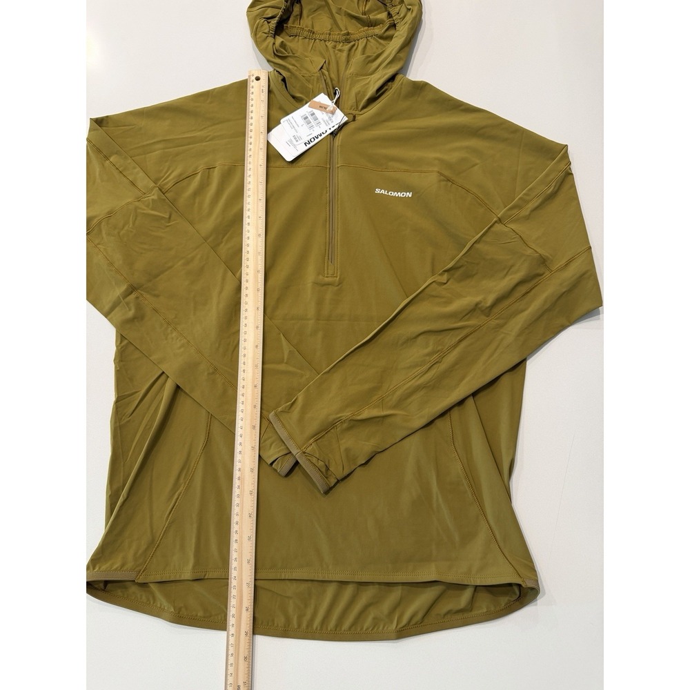 Salomon Sense Aero Hybrid HZ Hoodie Brilliant Olive LC2639300 Mens Large NWT - Picture 6 of 14